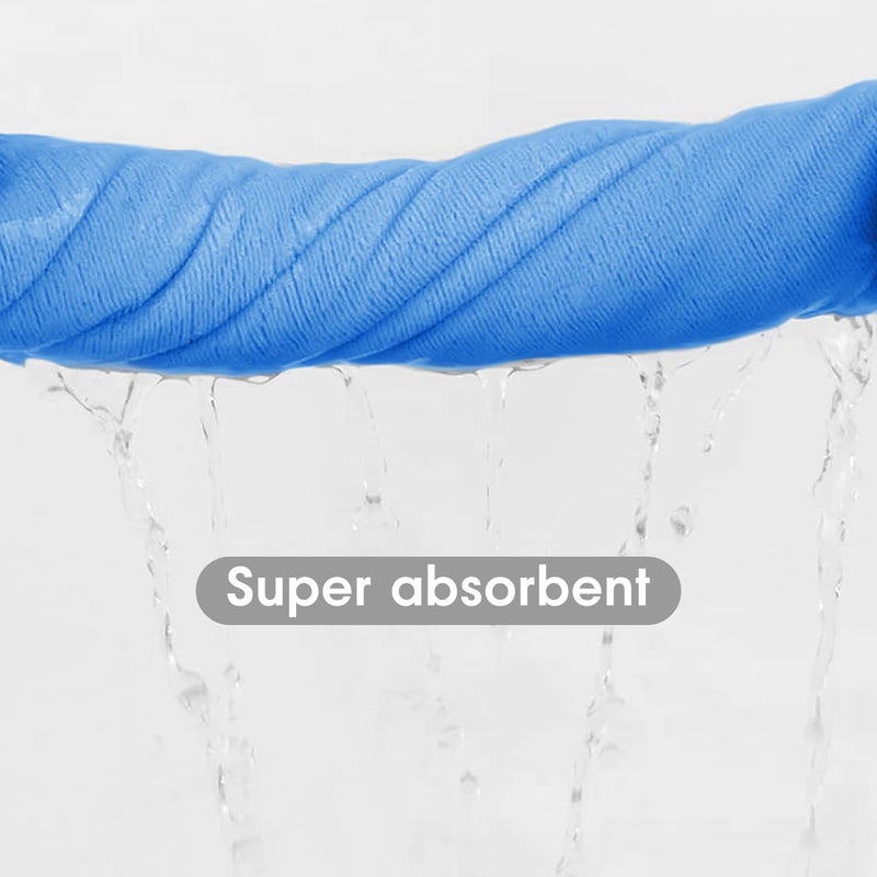 JML Bath Towels Set, Large Microfiber Bath Towel for Adult, 2 Pack 30" x 60" - Soft, Absorbent, Quick Dry, Lint Free, Perfect for Sauna, Pool, Gym, Shower, Hair Wrap, Fitness, Sport, Yoga, Blue - Image 4